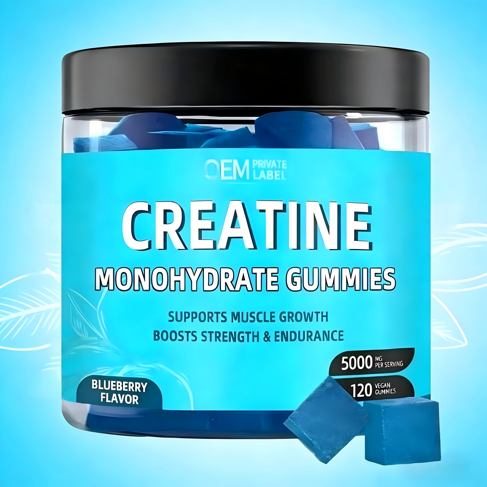 Pre Workout Creatine Monohydrate Gummies 4mg, Energy Boost Creatine Supplements for Muscle Strength & Endurance